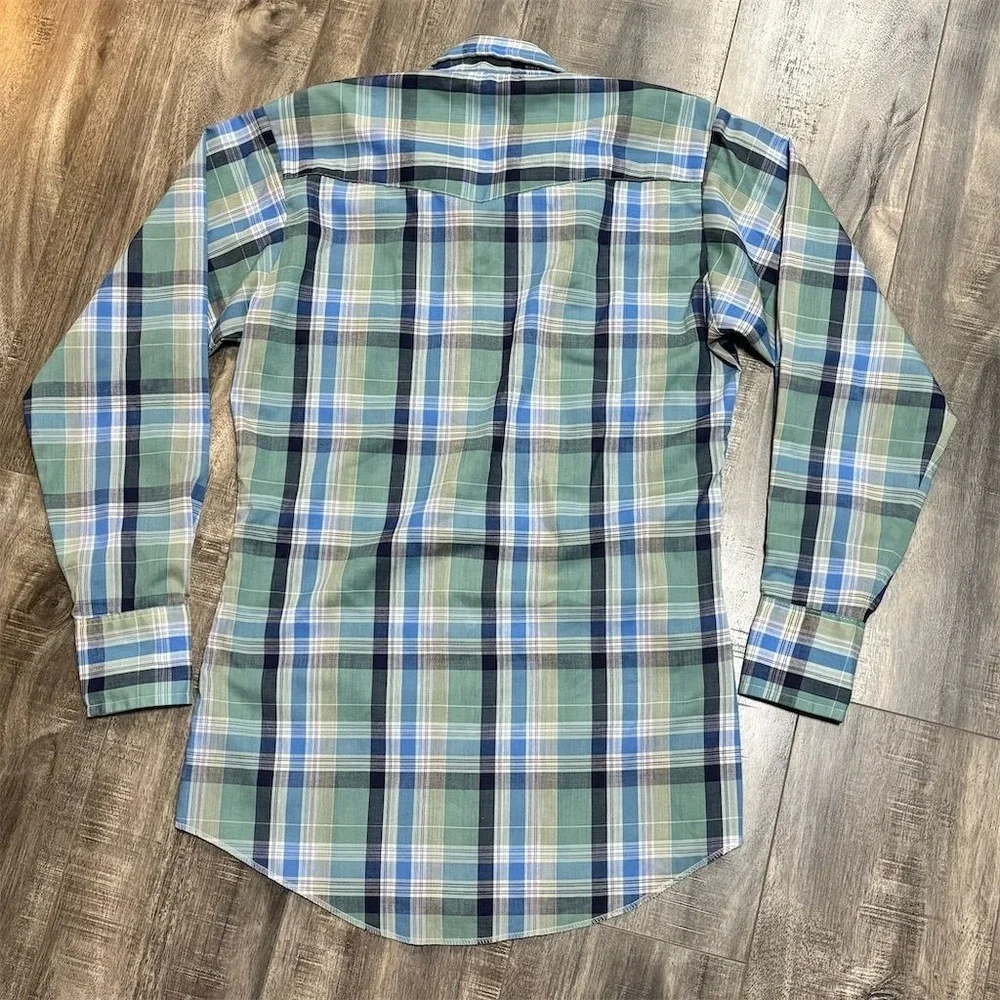 Dee Cee Men's Western Plaid Shirt Long Sleeve Snap‎ Casual 14½-M